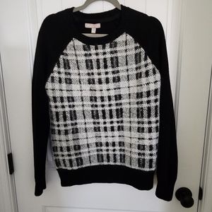 BANANA REPUBLIC BLACK/GRAY WOOL & ALPACA BLEND SWEATER- SIZE LARGE